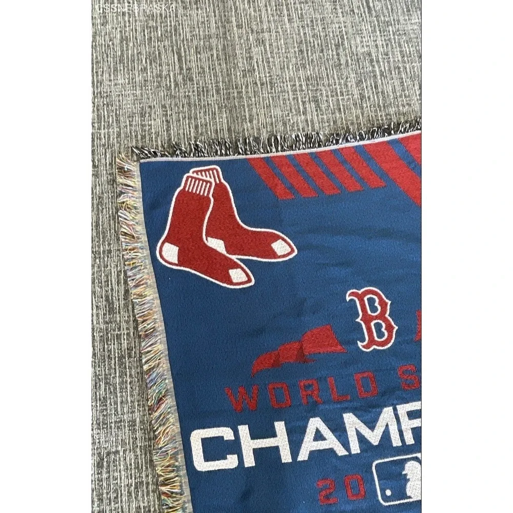 Boston Red‎ Sox 2018 World Series Champions Woven Throw Blanket Fringed Tapestry